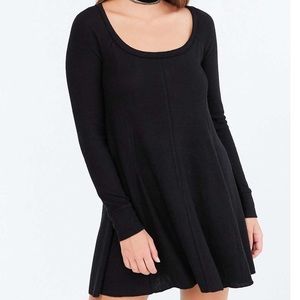 BDG Black Cozy Knit Swing Mini Dress
